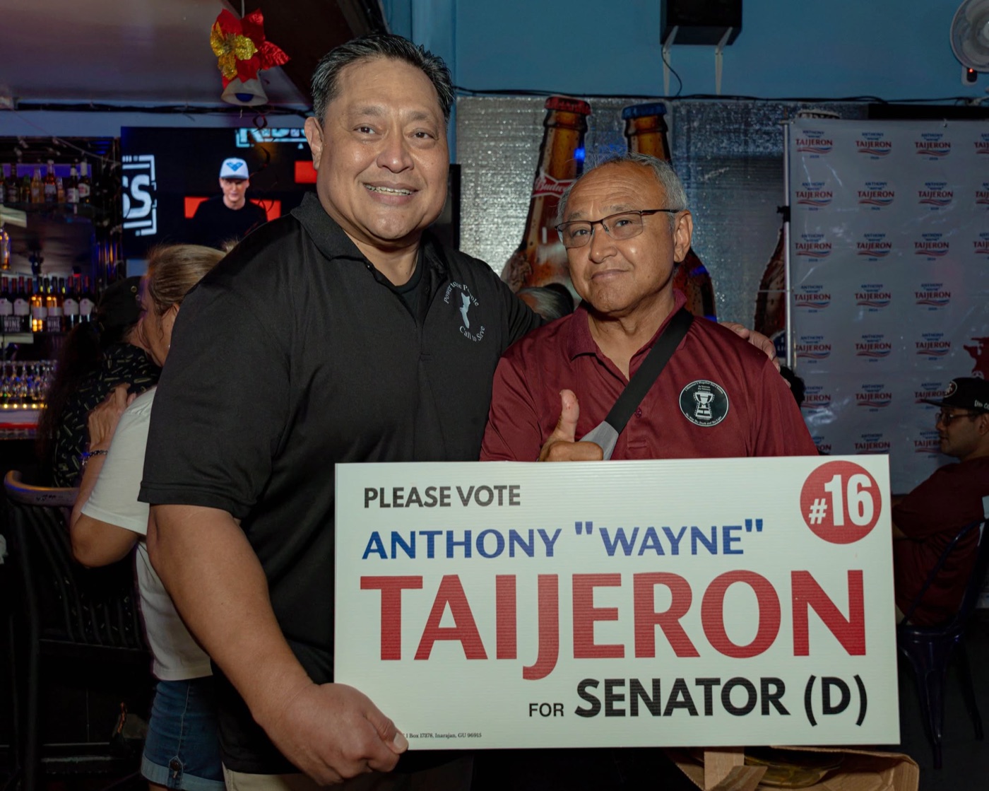 Anthony Wayne Cruz Taijeron with supporters at the Gudtaym Fundraiser