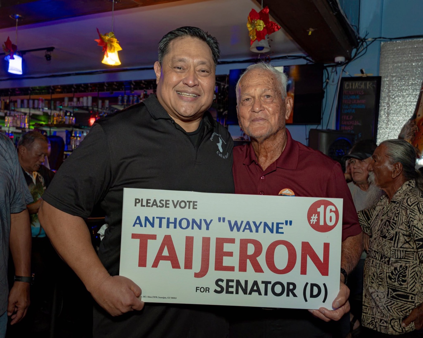 Anthony Wayne Cruz Taijeron with supporters at the Gudtaym Fundraiser