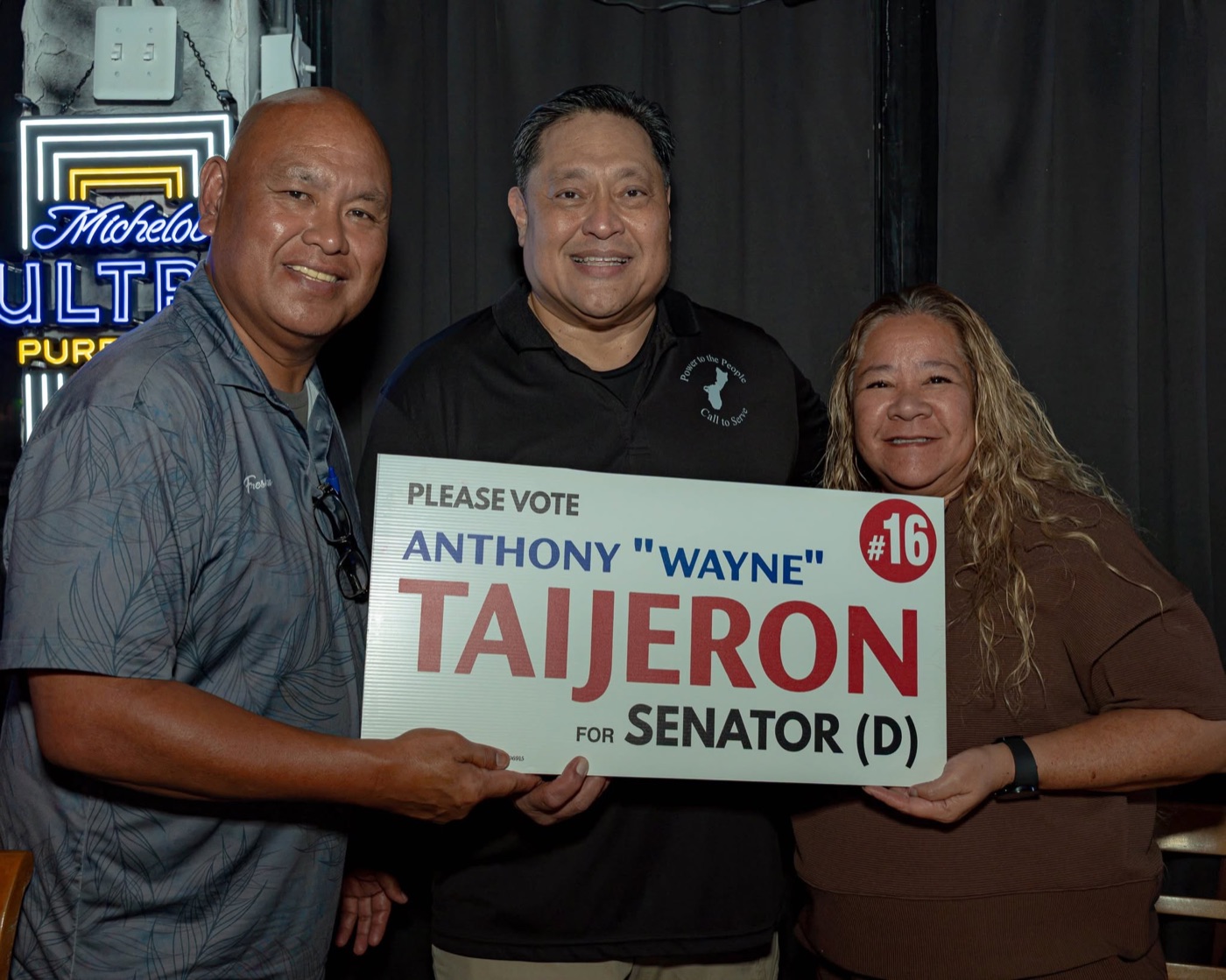 Anthony Wayne Cruz Taijeron with supporters at the Gudtaym Fundraiser