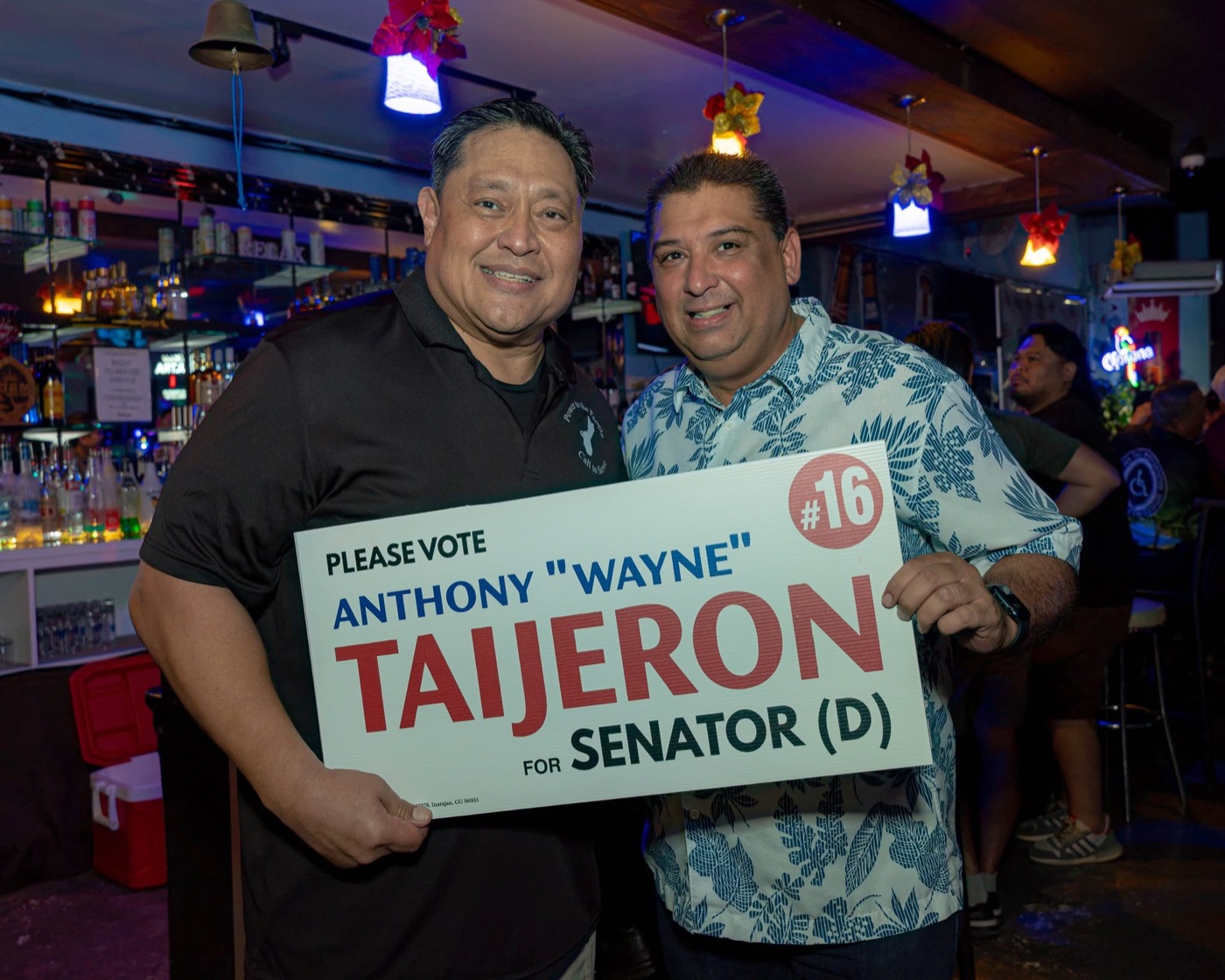 Anthony Wayne Cruz Taijeron with supporters at the Gudtaym Fundraiser