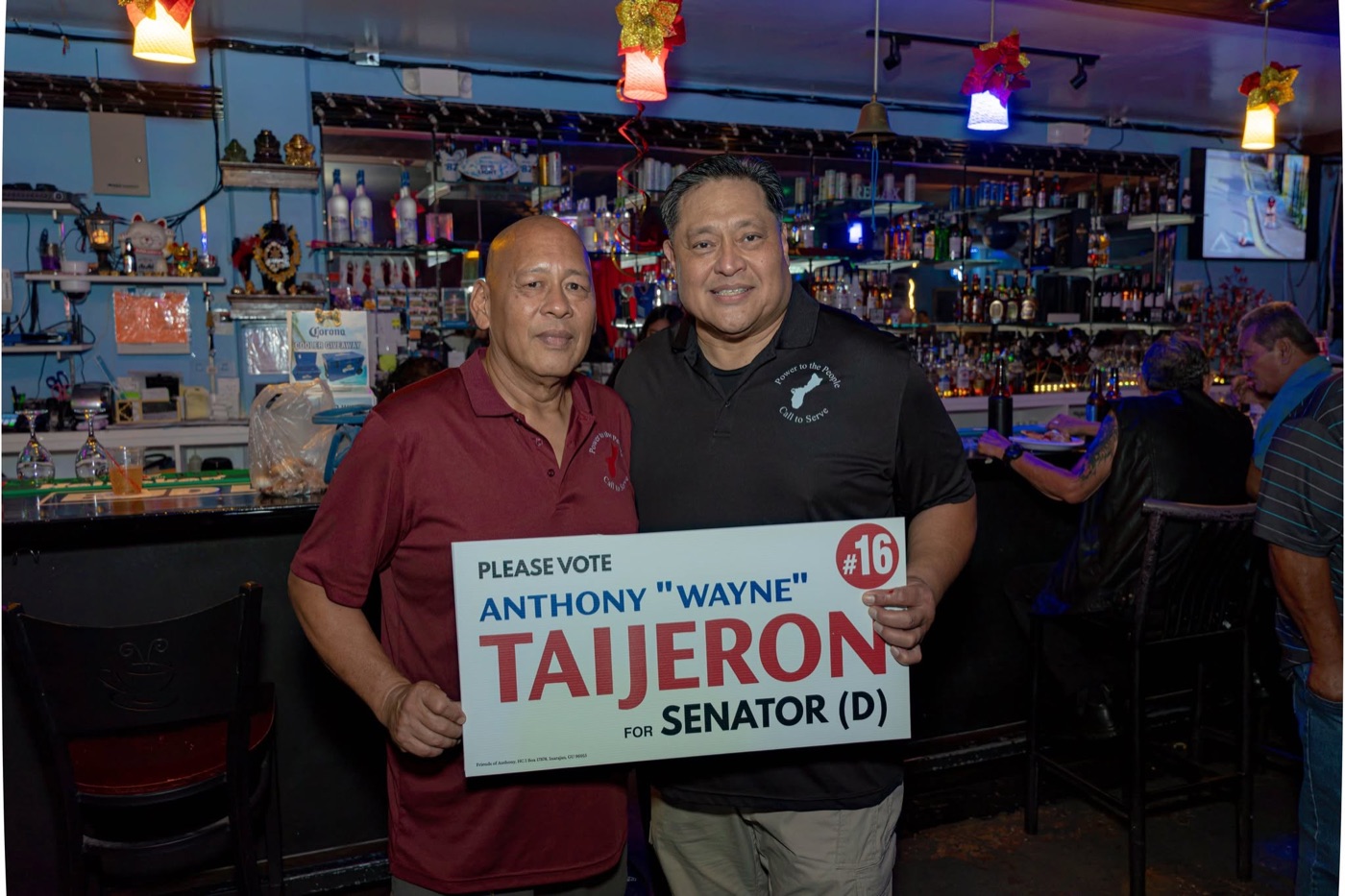 Anthony Wayne Cruz Taijeron with supporters at the Gudtaym Fundraiser