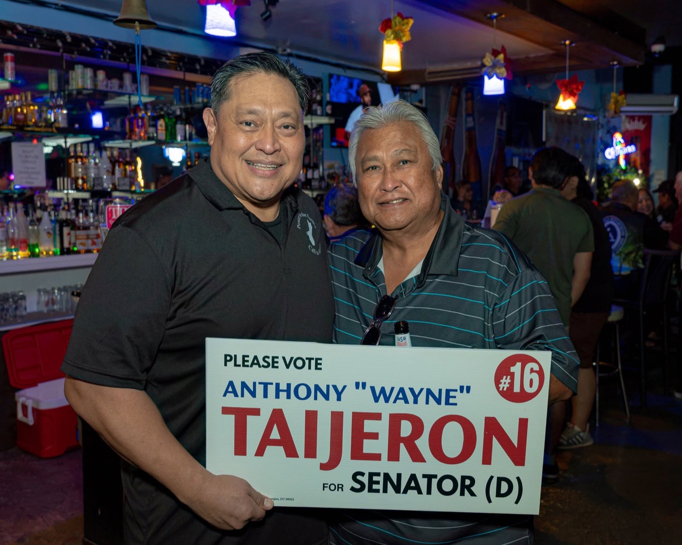 Anthony Wayne Cruz Taijeron with supporters at the Gudtaym Fundraiser