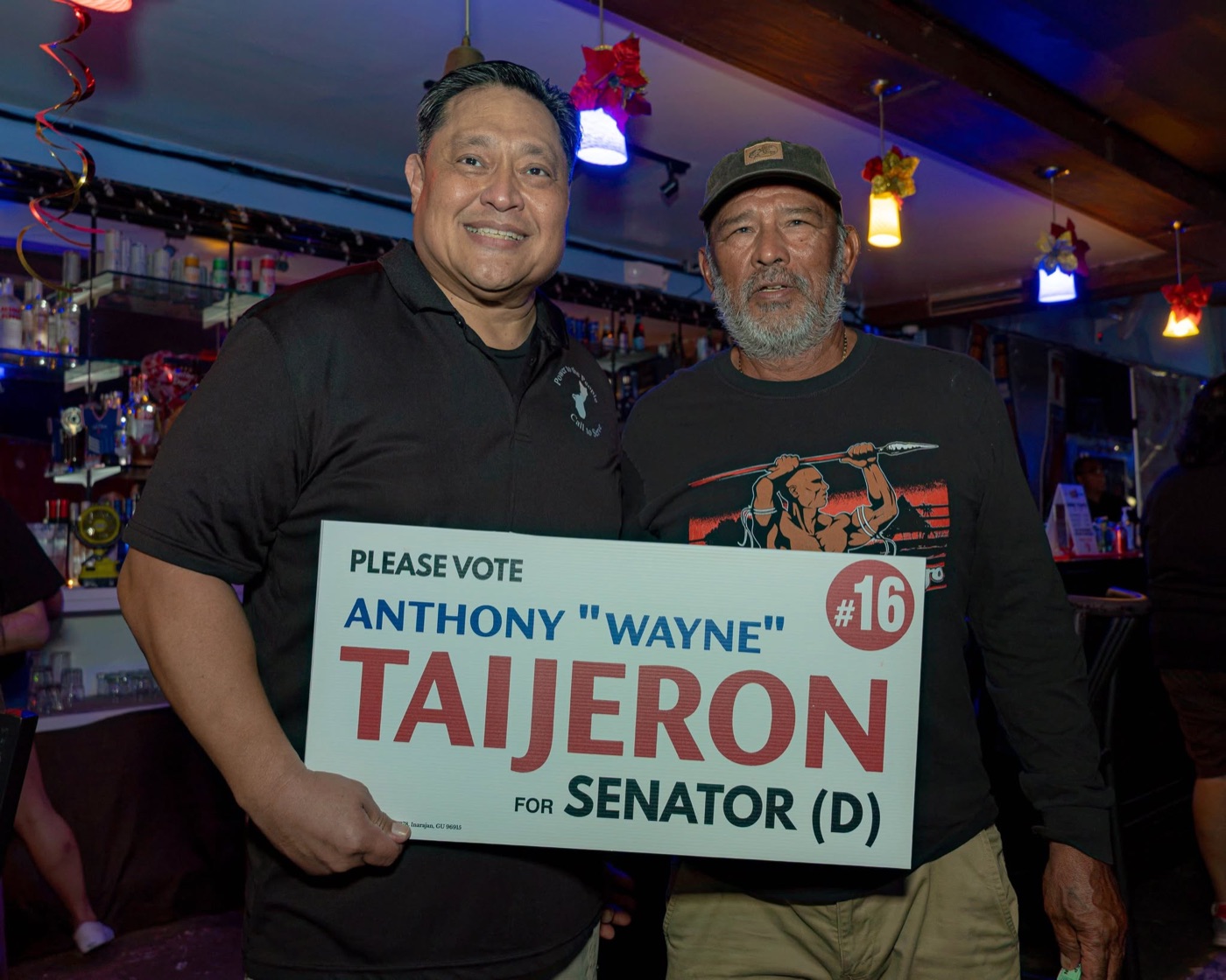 Anthony Wayne Cruz Taijeron with supporters at the Gudtaym Fundraiser