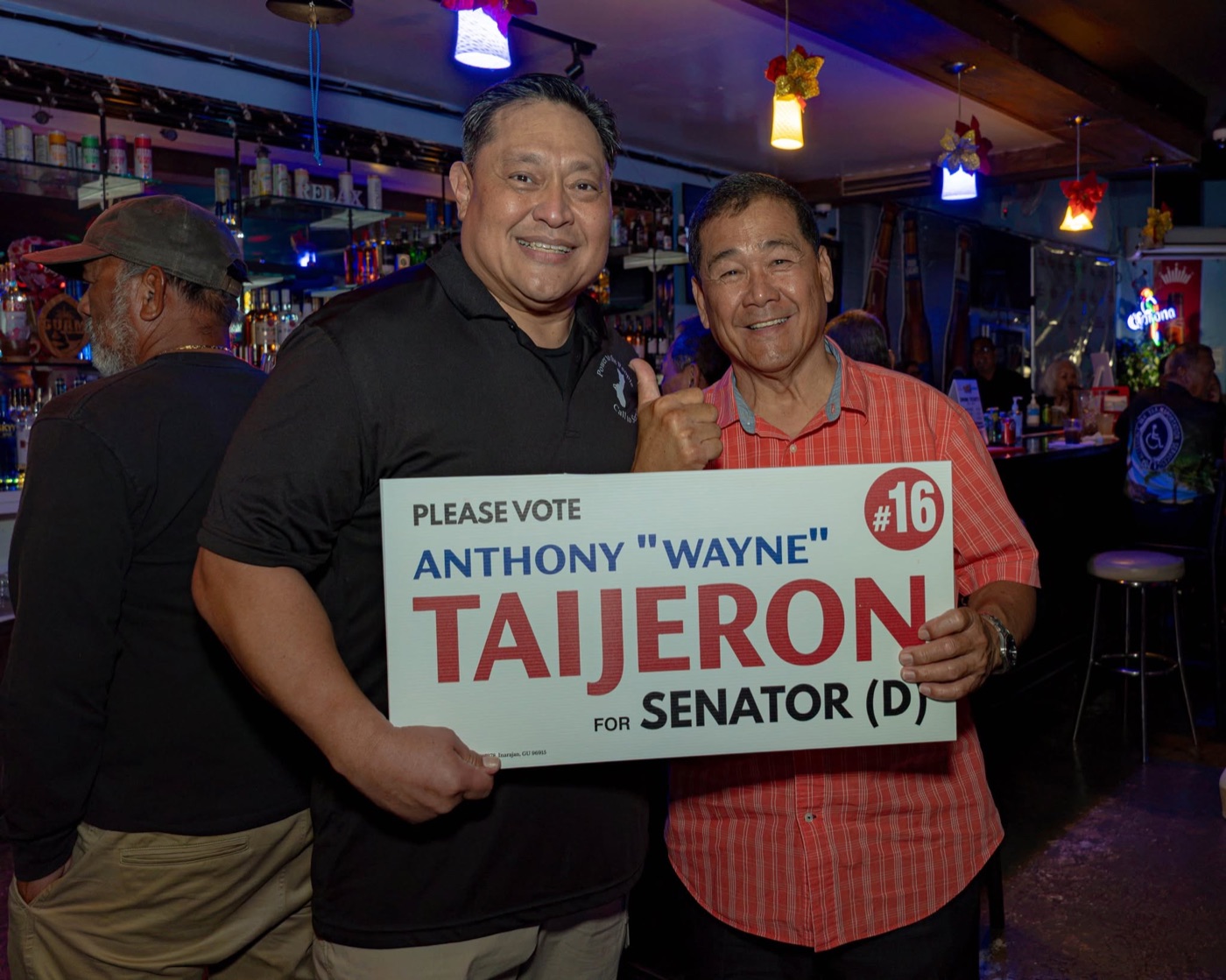 Anthony Wayne Cruz Taijeron with supporters at the Gudtaym Fundraiser