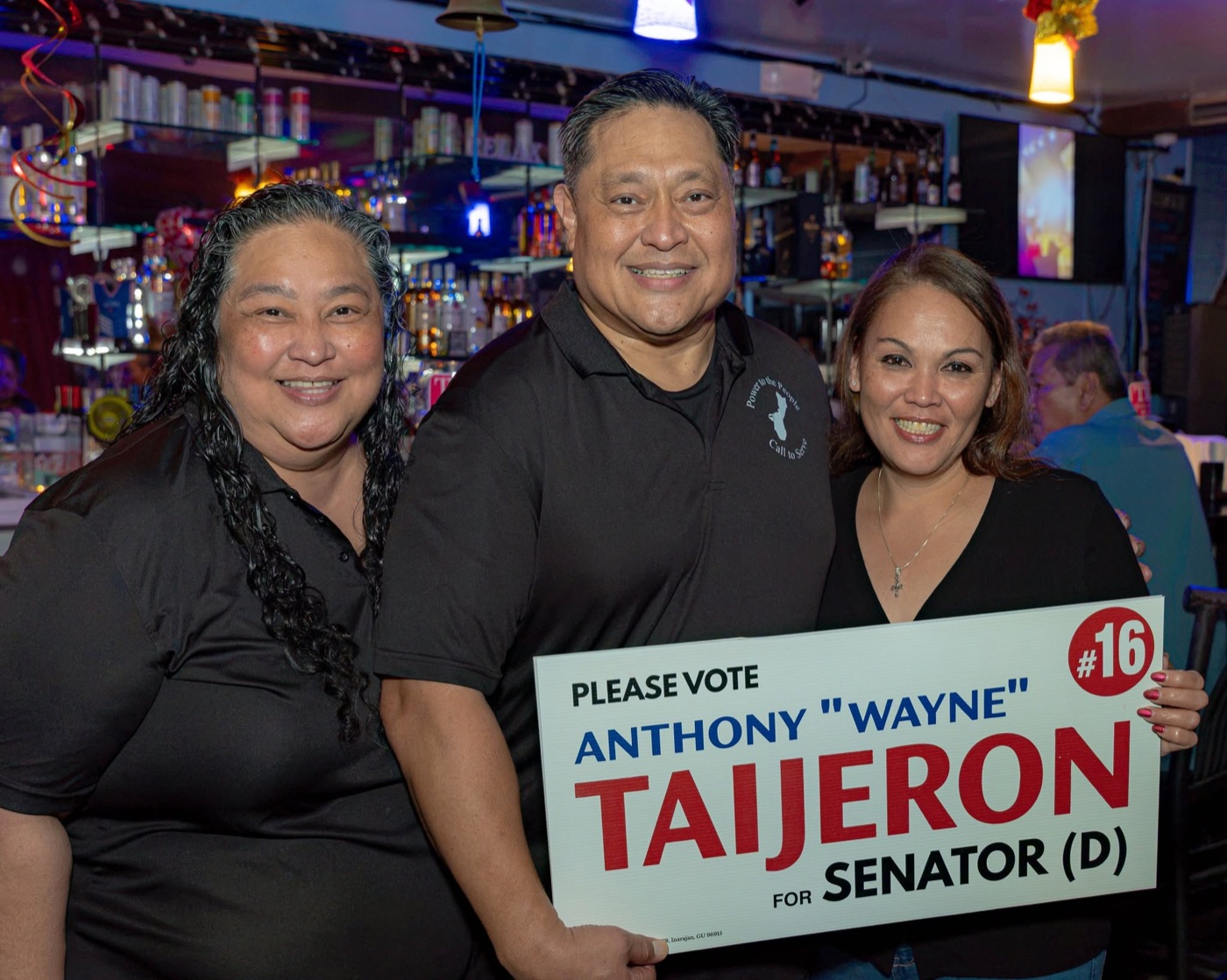 Anthony Wayne Cruz Taijeron with supporters at the Gudtaym Fundraiser