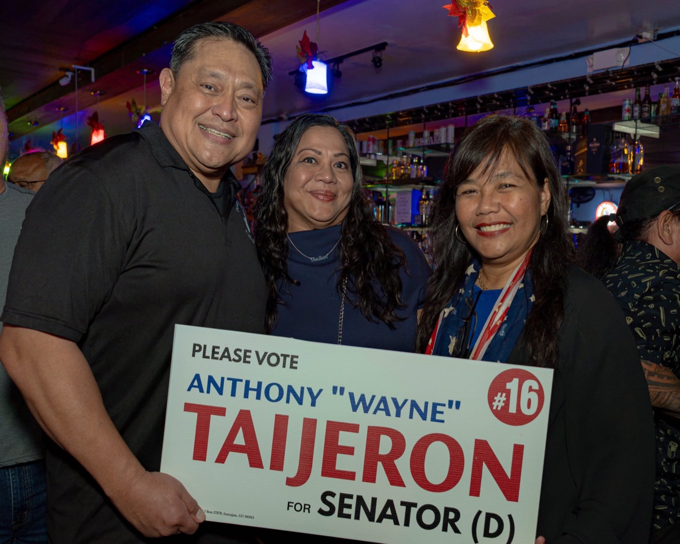 Anthony Wayne Cruz Taijeron with supporters at the Gudtaym Fundraiser
