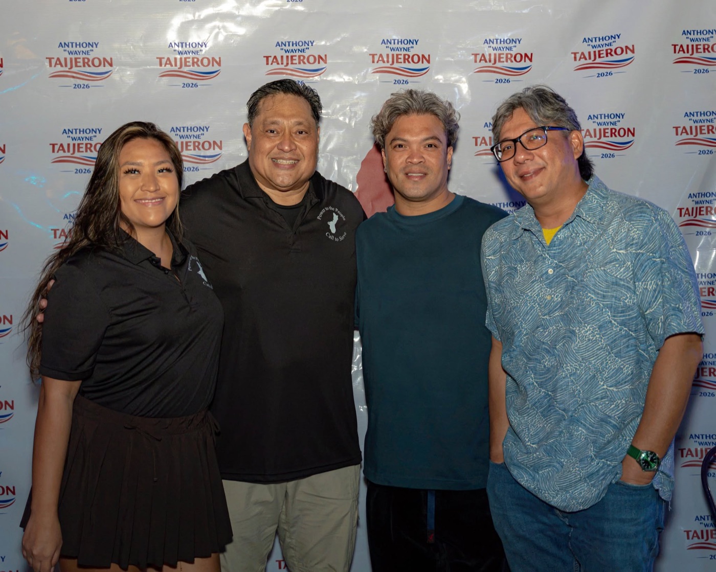 Anthony Wayne Cruz Taijeron with supporters at the Gudtaym Fundraiser