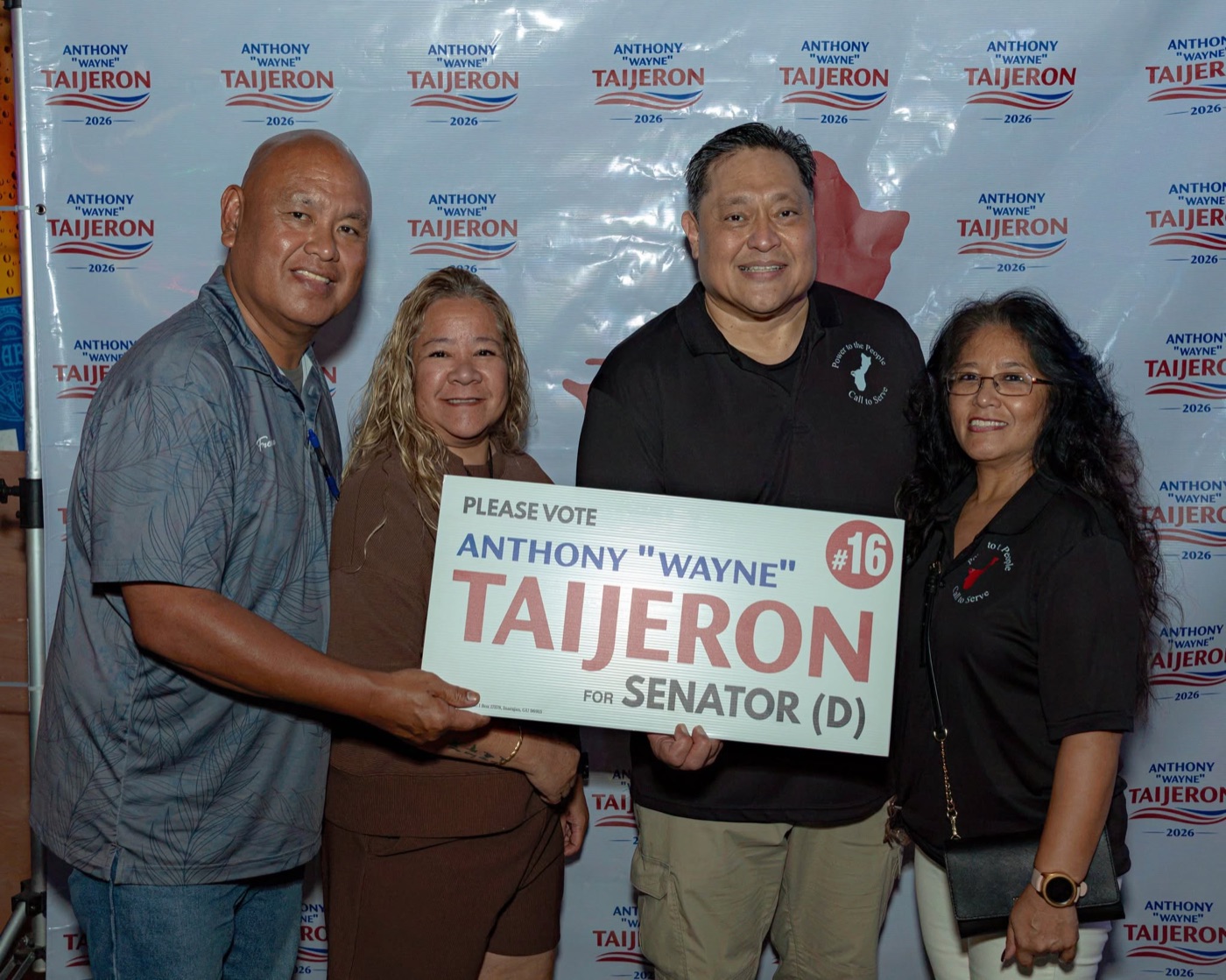 Anthony Wayne Cruz Taijeron with supporters at the Gudtaym Fundraiser