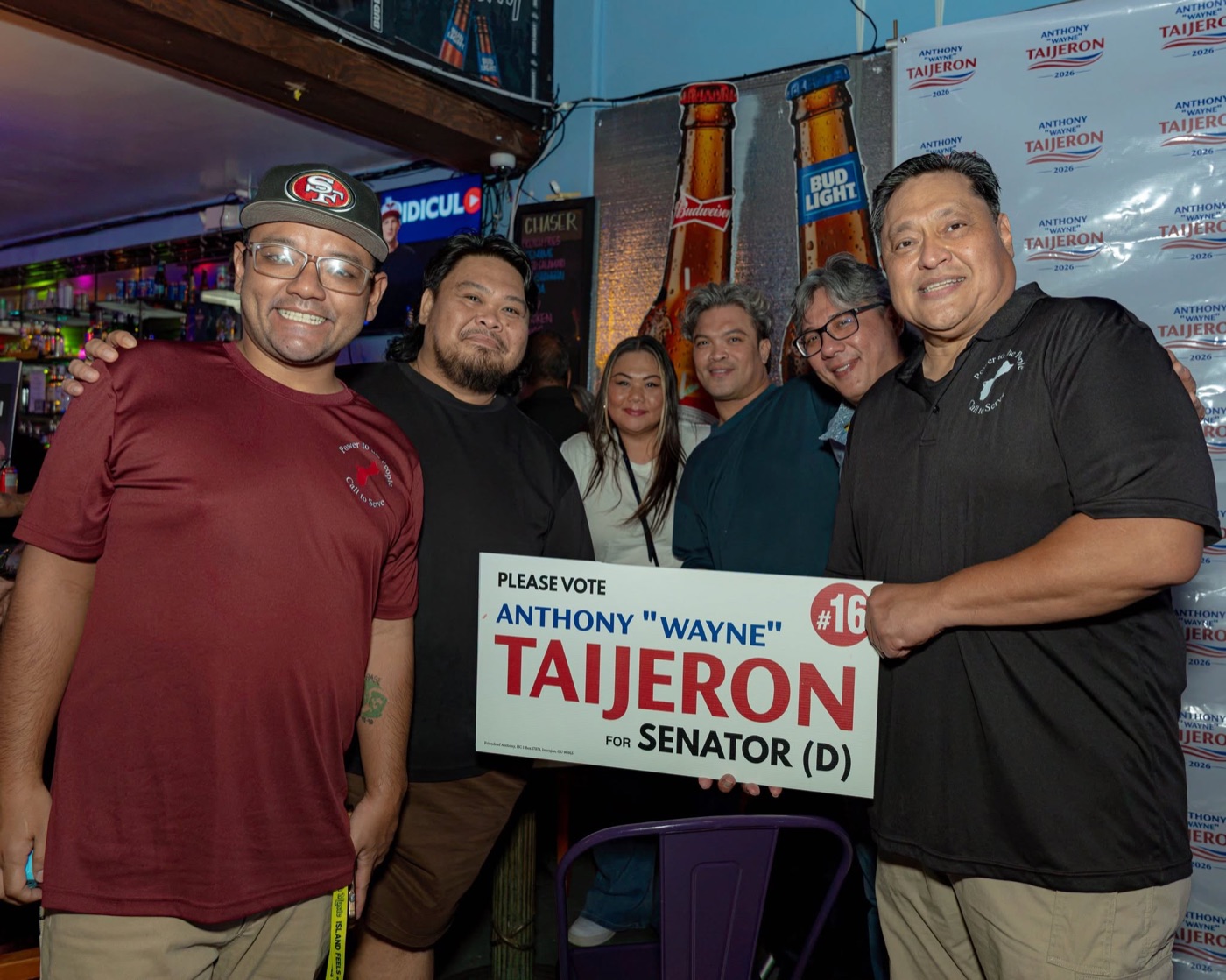 Anthony Wayne Cruz Taijeron with supporters at the Gudtaym Fundraiser
