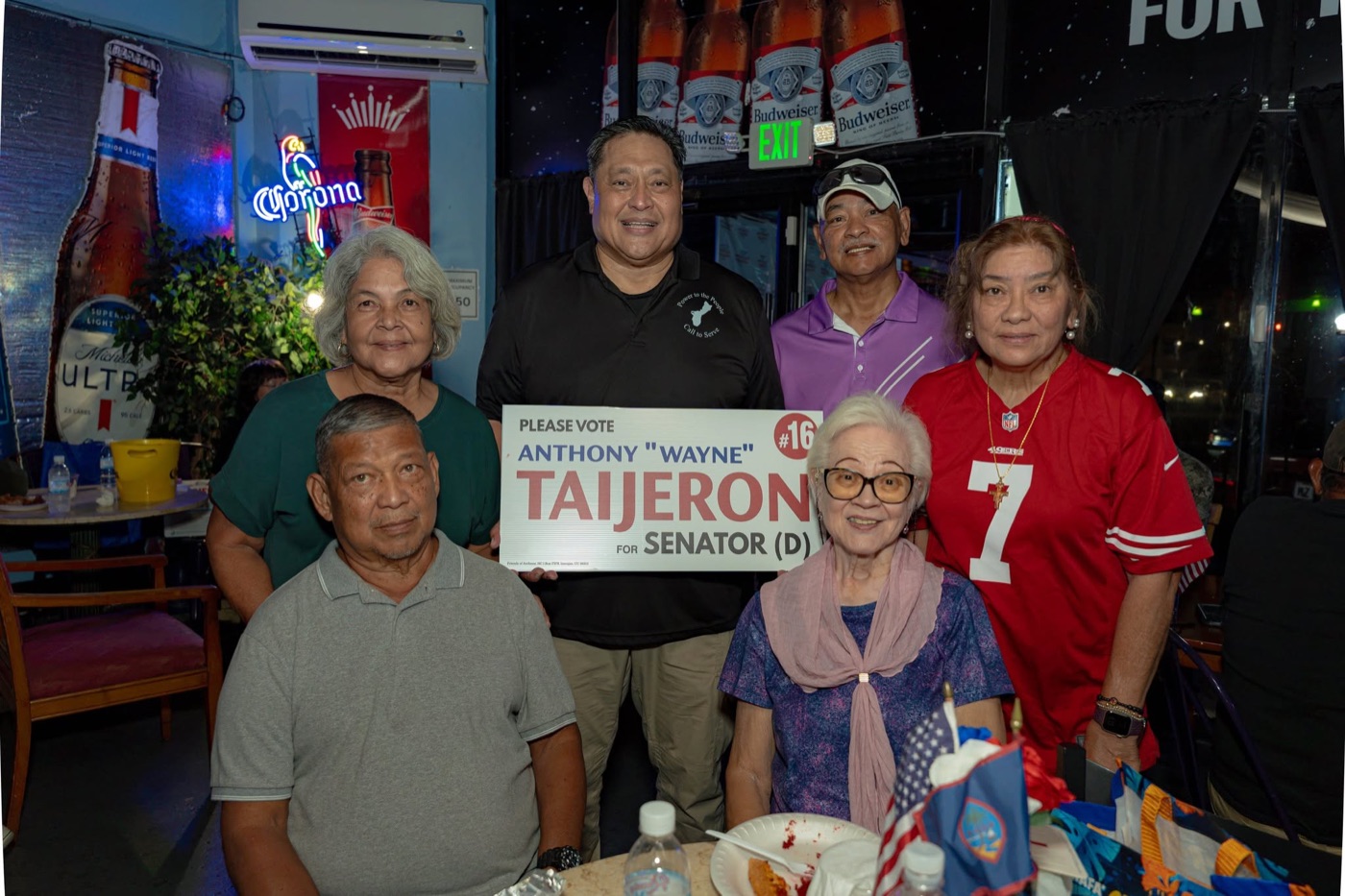 Anthony Wayne Cruz Taijeron with supporters at the Gudtaym Fundraiser