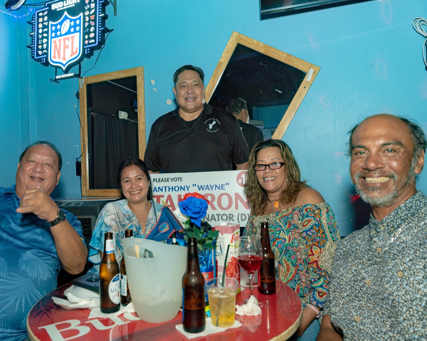 Anthony Wayne Cruz Taijeron with supporters at the Gudtaym Fundraiser