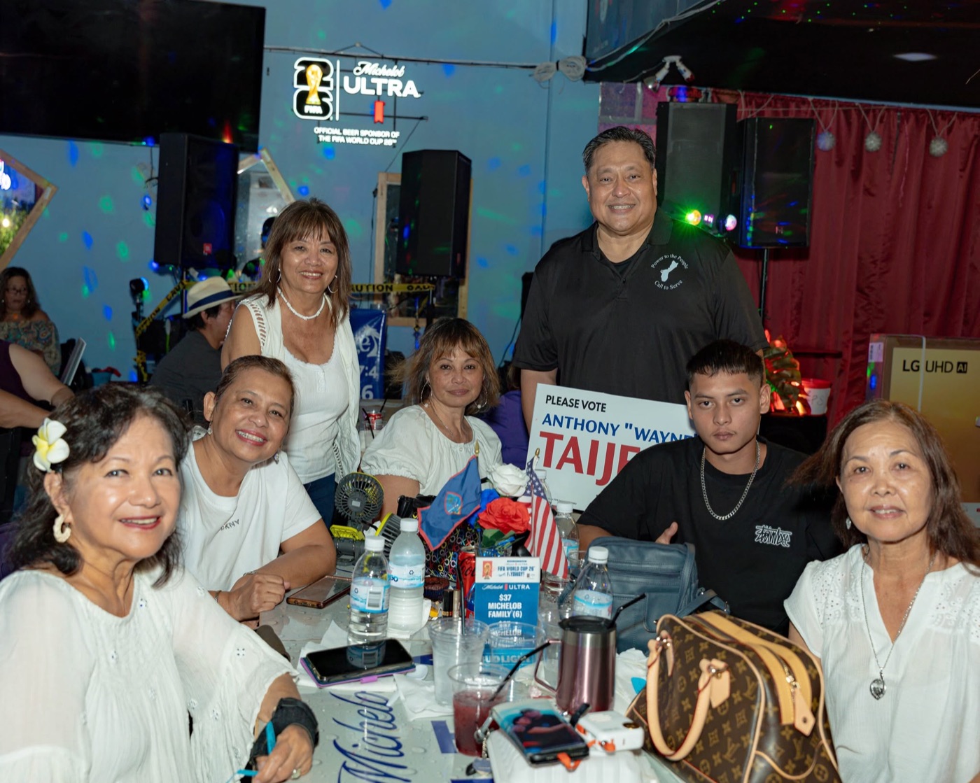 Anthony Wayne Cruz Taijeron with supporters at the Gudtaym Fundraiser